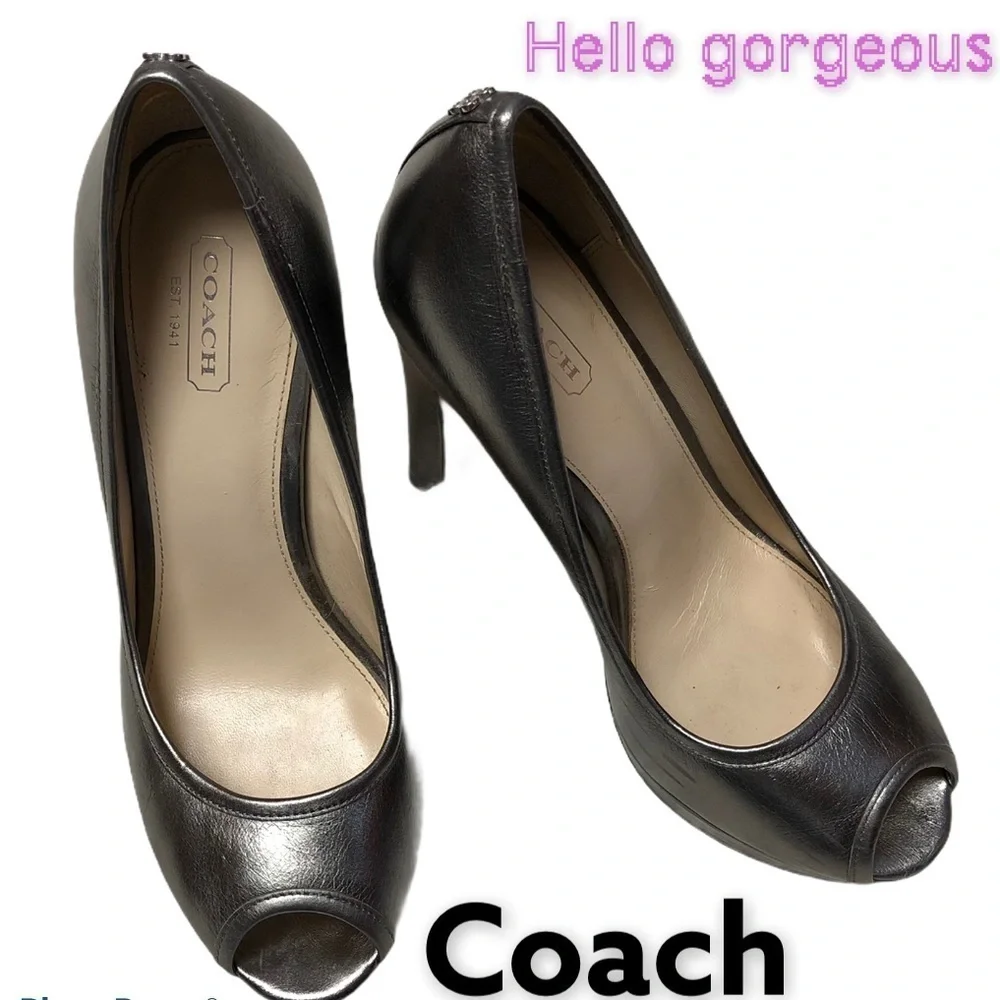 🎉HP🎉GORGEOUS COACH BREANA PLATFORM PEEPTOE HEELS/SHOES